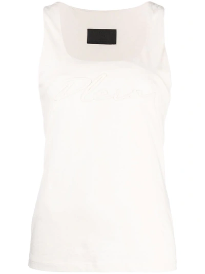 Philipp Plein Logo-embroidered Vest Top In 中性色