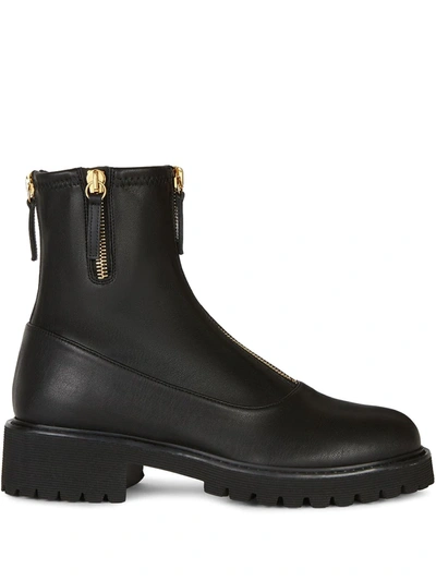 Giuseppe Zanotti Gz Alexa Combat Boots In Black Leather