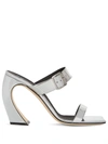 Giuseppe Zanotti Musa Curved-heel Sandals In 银色