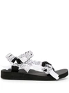 Arizona Love Trekky Bandana-print Flat Sandals In 黑色