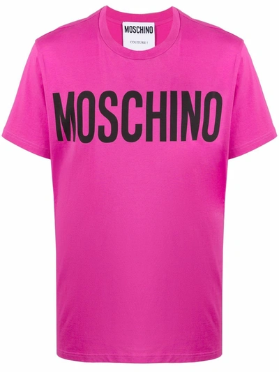 Moschino Logo-print Short-sleeve T-shirt In Orange