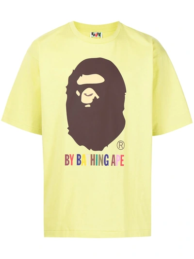 A Bathing Ape Logo-print T-shirt In 黄色