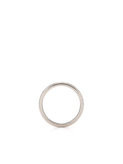 Maison Margiela Palladium-plated Numbers Single Earring In Silver