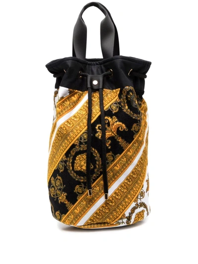 Versace Barocco-print Backpack In 橘色