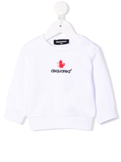 Dsquared2 Babies' Logo-print Cotton Sweatshirt In White