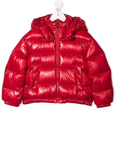 Moncler Logo-print Puffer Jacket In 红色