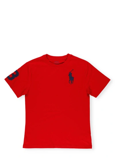Ralph Lauren Kids' Signature Big Pony Motif T-shirt In Red