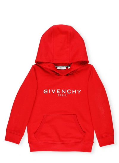 Givenchy Cotton Hoodie In Rosso Vivo