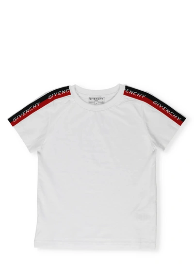 Givenchy Kids' T-shirt With Bands On The Sleeves In White