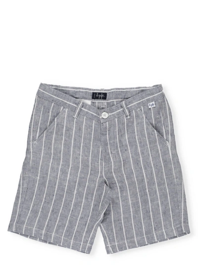 Il Gufo Kids' Linen Bermuda Short In Blu Riga Grande