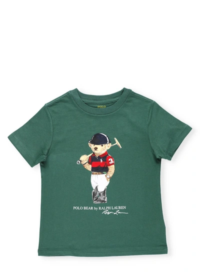Ralph Lauren Kids' Polo Bear T-shirt In Stuart Green