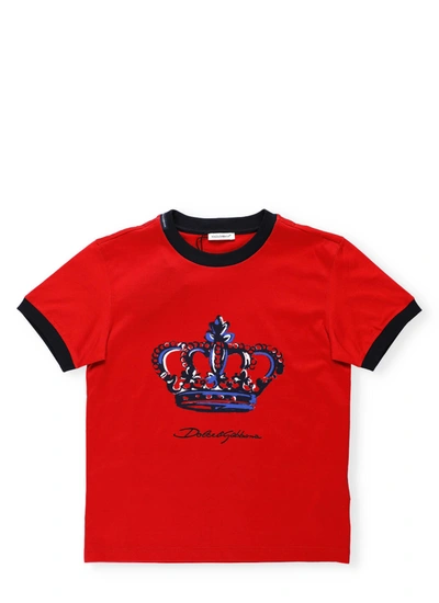 Dolce & Gabbana Kids' Cotton T-shirt In Red