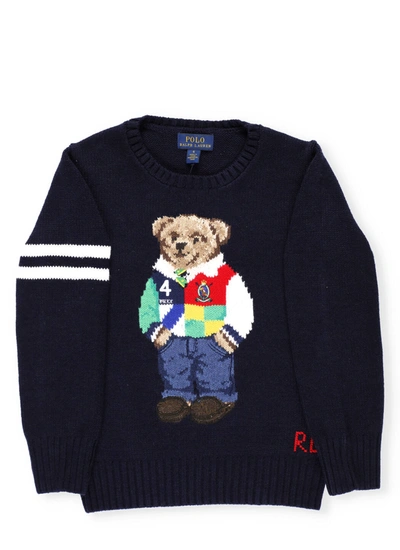 Polo Ralph Lauren Kids' Polo Bear Sweater In Rl Navy