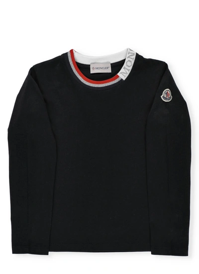 Moncler Kids' Cotton Sweater In Black
