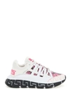 Versace Trigreca Colorblock Fashion Trainer Sneakers In White Pale Pink Multi (white)