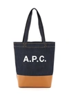 A.P.C. AXELLE DENIM SMALL TOTE BAG,CODDP M61568 CAF