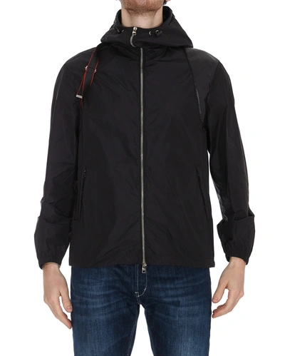 Alexander Mcqueen Harness Logo Tape Jacket In Black