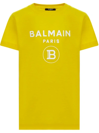 Balmain Paris Kids T-shirt In Yellow