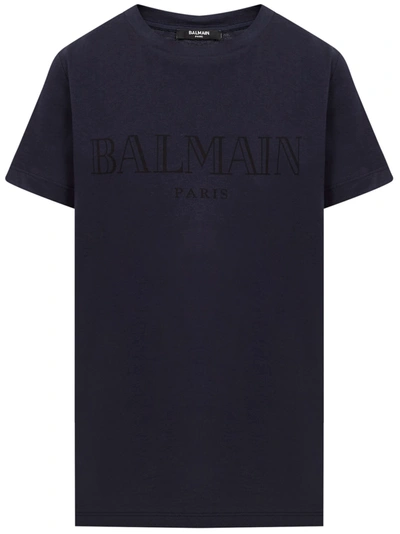 Balmain Paris Kids T-shirt In Blue