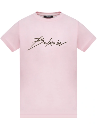 Balmain Paris Kids T-shirt In Pink