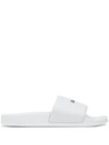 Msgm Logo Print Rubber Slide Sandals In White