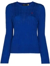 Polo Ralph Lauren Julianna Wool And Cashmere Blend Sweater In Blau