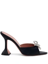 Amina Muaddi Rosie Crystal-embellished Satin Mules In Schwarz