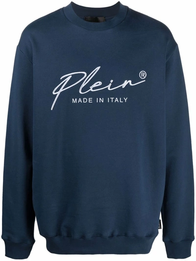 Philipp Plein Logo-print Sweatshirt In Blau