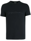 Giorgio Armani Logo-print Slim-fit T-shirt In Blue