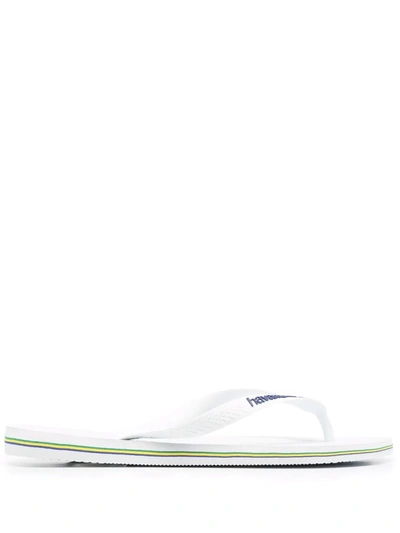 Havaianas Embossed-logo Flip Flops In Weiss