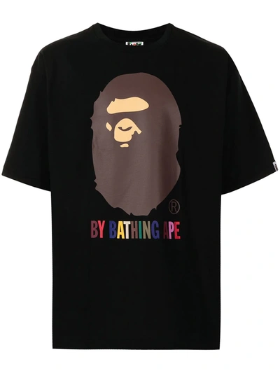 A Bathing Ape Logo-print Cotton T-shirt In Schwarz