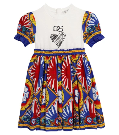 Dolce & Gabbana Kids' Graphic-print Skater Dress In White