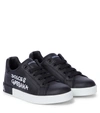 DOLCE & GABBANA LOGO LEATHER SNEAKERS,P00591514