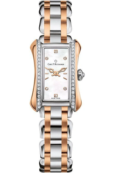 Carl F Bucherer Alacria Princess Quartz Diamond Ladies Watch 00.10703.07.77.31 In Gold Tone,mother Of Pearl,pink,rose Gold Tone,silver Tone,two Tone