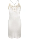 Gilda & Pearl Gina Short Silk And Lace Slip In White