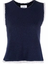 Barrie Fringe-trim Top In Blue