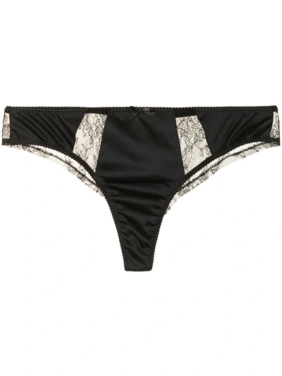 Dolce & Gabbana Lace-panel Thong In Black