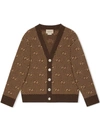 GUCCI GG STRIPE WOOL CARDIGAN