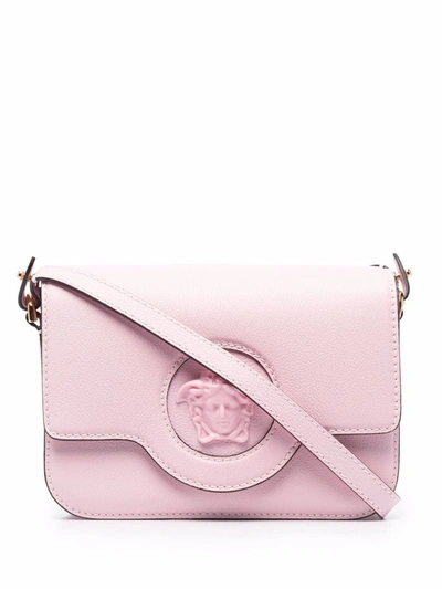 Versace Mini Medusa Leather Shoulder Bag In Pink