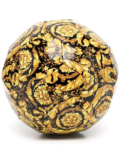 Versace Barocco-print Panelled Soccer Ball In A7900 Gold Print