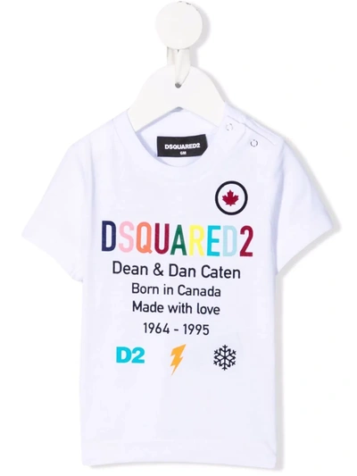 Dsquared2 Babies' Logo-print Cotton T-shirt In White