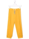 Fendi Embossed-logo Drawstring Track Pants In Yellow
