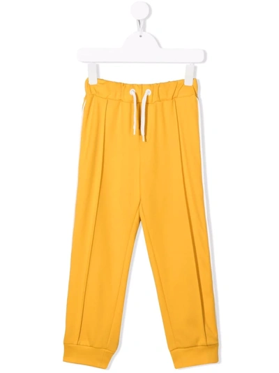 Fendi Kids' Embossed-logo Drawstring Track Pants In Yellow