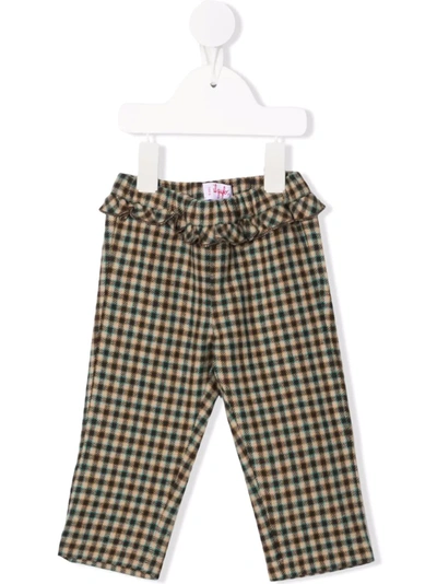 Il Gufo Babies' Check Print Trousers In Neutrals
