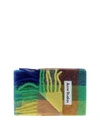 Acne Studios Womens Blue Green Orange Vally Checked Wool Scarf In Green