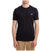 Fred Perry Logo-embroidered Cotton T-shirt In Blue