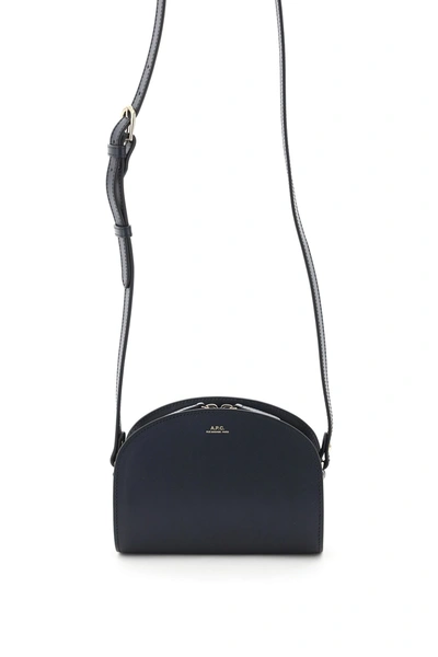 Apc Demi Lune Crossbody Mini Bag In Blue