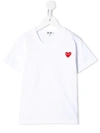 Comme Des Garçons Play Heart-print Short-sleeved T-shirt In White