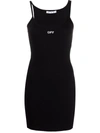 Off-white Logo Stretch-cotton Jersey Dress In Black