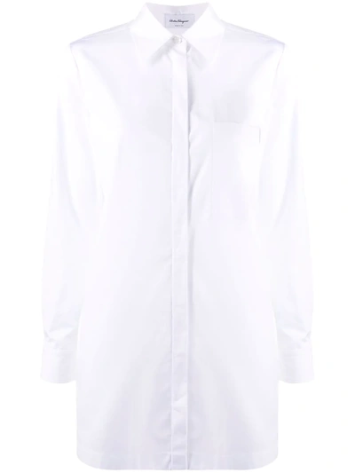 Ferragamo Long-sleeve Cotton Shirt In White